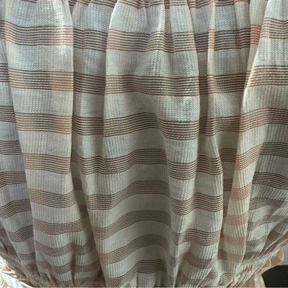 MOON RIVER Puff Sleeve Midi Beach Coverup Dress-Pink Stripe Size S - Picture 5 of 8